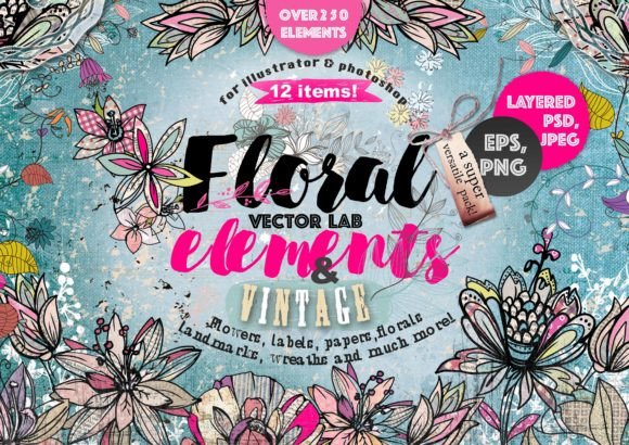 Floral Elements Vintage Vector Lab: Your Gateway to Elegant Design