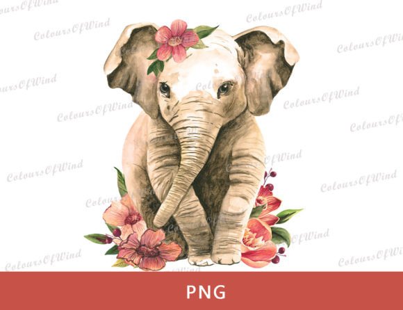 The Art of Digital Craft: Why the Watercolor Baby Elephant in Pink Floral Resonates with Modern Creators