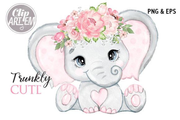 The Floral Girl Elephant Flowers PNG Vector: A Designer's Cherished Asset