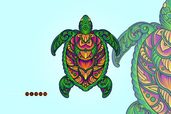 The Floral Turtle Classic Ornament SVG Design File