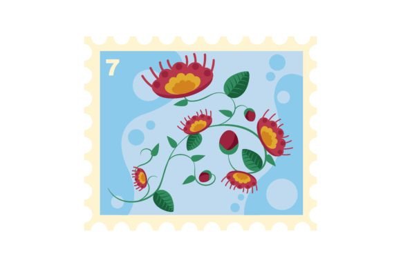 The Strategic Beauty of the Post Stamp with Abstract Floral Pattern