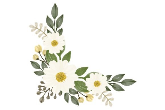 The Versatile Appeal of a White Floral Watercolor Frame Illustration