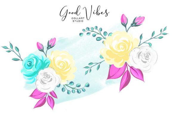 Unleash Your Creativity with Colorful Roses, Neon Flowers, Floral Clipart