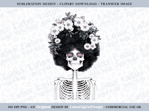 Vintage Afro Skeleton Design for Creatives