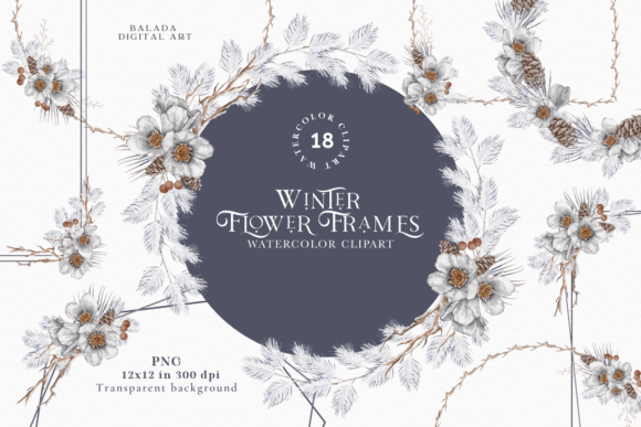 Winter Christmas Floral Frames Clipart: A Creative Foundation