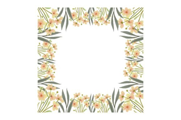Yellow Floral Watercolor Frame: A Versatile Digital Illustration for Modern Creatives